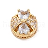Rack Plating Brass Micro Pave Cubic Zirconia Beads KK-Z082-04G-1