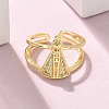 Brass Micro Pave Cubic Zirconia Cuff Rings RJEW-P149-01A-G-2