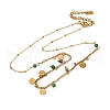 304 Stainless Steel Rhinestone Disc Bib Necklaces NJEW-U026-02G-4