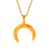 Stainless Steel Double Horn Pendant Necklaces Women Fashion Minimalist Design Jewelry RC6919-2-2