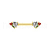316L Surgical Stainless Steel Cubic Zirconia Heart Nipple Nail Rings WGC6B75-03-1