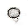Vintage Adjustable Iron Finger Ring Components Alloy Cabochon Bezel Settings PALLOY-Q300-25AS-NR-1