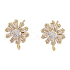 Brass Micro Pave Cubic Zirconia Studs Earring Findings KK-K364-09G-1