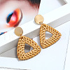 Alloy Rattan Woven Dangle Stud Earrings FS-WGA068A-05-1