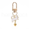 Cat & Fishbone Shape Alloy Enamel Charms Keychain KEYC-JKC00431-01-4
