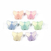 Spray Painted Frosted Opaque Acrylic Beads ACRP-S679-40-2
