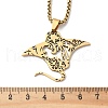 304 Stainless Steel Stingray Hollow Fish Pendant Necklaces NJEW-H065-29G-3