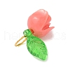 Flower Shape Synthetic Shell Charms PALLOY-JF03862-04-4