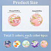 SUNNYCLUE 30Pcs 5 Styles Round with Flower Food Grade Eco-Friendly Silicone Beads SIL-SC0002-02-2