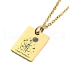 Birthday Flower 304 Stainless Steel Pendant Nacklaces For Women STAS-S124-03G-09-1