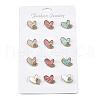 12Pcs 3 Colors Double Heart Alloy Rhinestone Brooches for Backpack Clothes JEWB-A033-01G-1