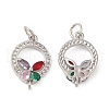 Rack Plating Brass Pave Cubic Zirconia Pendants KK-Z026-04P-1