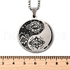 Yin-yang Lotus Eye 304 Stainless Steel Pendant Necklaces for Women NJEW-M105-07B-P-3