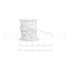 BENECREAT 22.5M Nylon Braided Trim with Elastic Button Loops OCOR-BC0006-77-8