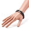 Natural Obsidian Round Beads Stretch Bracelets Set BJEW-JB06980-04-7