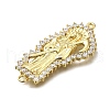 Brass Clear Cubic Zirconia Grim Reaper Connector Charms KK-C090-36G-02-2