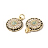 Rack Plating Brass Micro Pave Cubic Zirconia Pendants KK-F853-22G-2