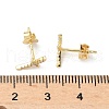 925 Sterling Silver Clear Cubic Zirconia Stud Earrings EJEW-Q032-01D-G-5