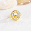 Brass Micro Pave Clear Cubic Zirconia Cuff Rings FS-WG4832E-29-1