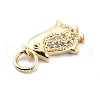 Brass Micro Pave Cubic Zirconia Charms ZIRC-F131-21G-3