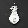 Natural White Shell Pendants SSHEL-G025-03P-3