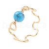 Gemstone Round Beaded Finger Ring RJEW-JR00442-6