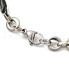 Two Tone 304 Stainless Steel Oval & Cross Link Chain Bracelet BJEW-B078-24BP-3