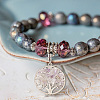 15Pcs Natural Amethys Chip Tree of Life Big Pendants PALLOY-HY00015-6