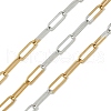 304 Stainless Steel Two Tone Paperclip Chains CHS-Z005-05GP-2