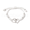 Heart Alloy Charm Bracelets BJEW-JB11503-01-3