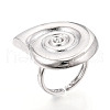 Brass Adjustable Open Cuff Rings for Women RJEW-N051-01B-P-1