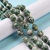 Natural Green Spot Jasper Beads Strands G-G990-F10-2