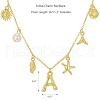 Summer Brass Initial Letter Starfish Shell Shaped Pendant Bib Necklaces for Women FS-WGBCAD2-11-3