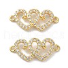Eco-Friendly Brass Clear Cubic Zirconia Links Connectors KK-B047-19G-2