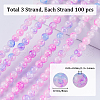 SOFPLATE 3 Strands Baking Painted Crackle Glass Bead Strands CCG-SP0001-02-2