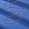 Brass Textured Bar Link Chain Necklaces NJEW-D302-65RG-5