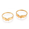 Ion Plating(IP) 304 Stainless Steel Wing Adjustable Ring for Women RJEW-T027-10G-2
