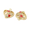 Real 18K Gold Plated Brass Micro Pave Clear Cubic Zirconia Pendants KK-E068-VB214-2-2