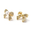 Brass Micro Pave Cubic Zirconia Stud Earrings for Women EJEW-M251-05G-2