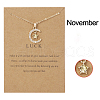 Moon & Star Alloy Rhinestone Birth Stone Pendant Necklaces WG0039E-11-1