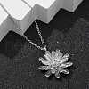 304 Stainless Steel Sunflower Pendant Cable Chain Necklaces for Women NJEW-R011-02P-3