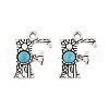 Synthetic Turquoise & Alloy Pendants PALLOY-H146-01AS-F-1