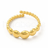 Ion Plating(IP) 304 Stainless Steel Flat Round Open Cuff Ring for Women RJEW-B027-10G-2