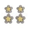 Flower Brass Dangle Stud Earrings EJEW-H158-11GP-4