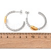304 Stainless Steel Rhinestone Heart Stud Earrings EJEW-R027-01GP-5