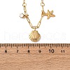 Shell Shape & Starfish 304 Stainless Steel Rhinestone Pendant Necklaces for Women NJEW-M107-02G-3