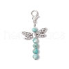 Dragonfly Natural Maifanite & Sodalite & Pink Zebra Jasper & Red Jasper & Magnesite & Alloy Pendant Decorations HJEW-JM03266-4