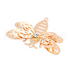 Brass Crystal Rhinestone 3D Bee Connector Charms KKC-T003-03KCG-2