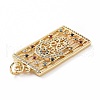 Brass Micro Pave Colorful Cubic Zirconia Pendants KK-E068-VF024-3