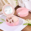 Round PU Leather & Plastic Jewelry Set Storage Box CON-TAC0014-06B-5